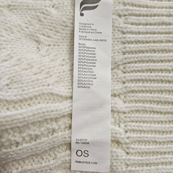 Fabletics Ivory Cable-Knit Scarf, Soft, One Size, Fisherman - Picture 6 of 7